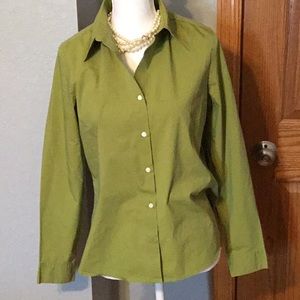 Gap stretch button down, sz M, green
